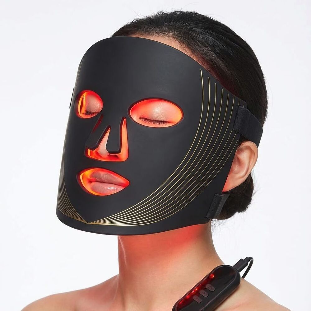 LED Photon Red Light Therapy Mask: Red, Infrared, Amber & Blue Light Modes NEW